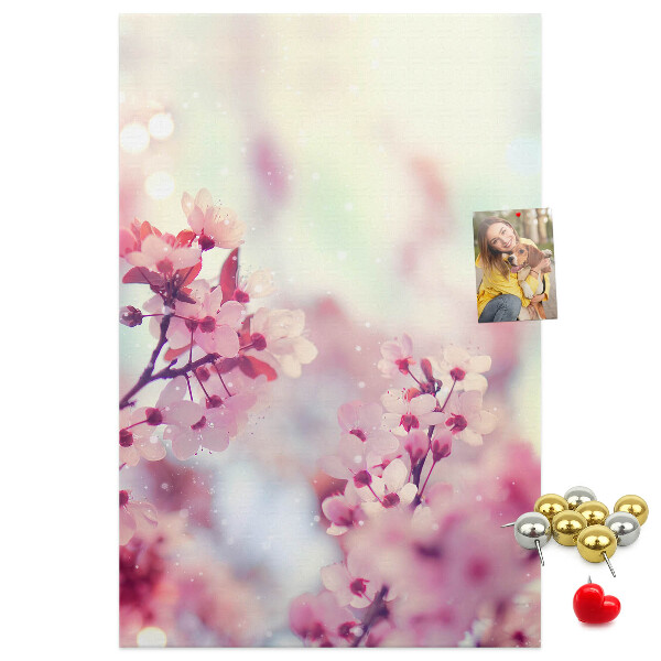 Pin board Floral accents in delicate shades