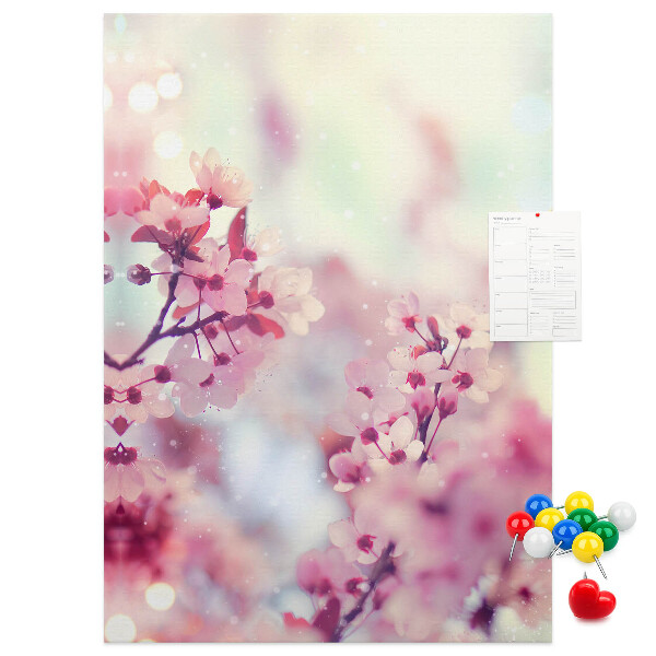 Pin board Floral accents in delicate shades