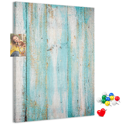 Pin board Wooden texture in shades of blue