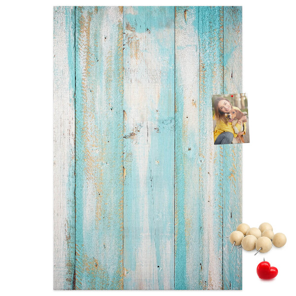Pin board Wooden texture in shades of blue