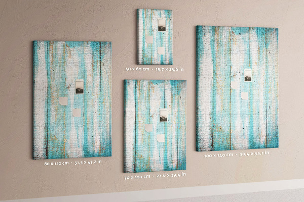 Pin board Wooden texture in shades of blue