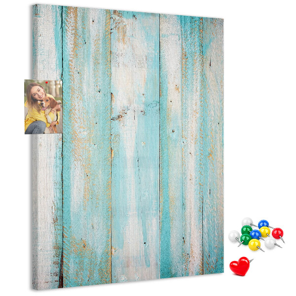 Pin board Wooden texture in shades of blue