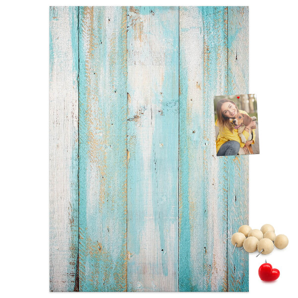 Pin board Wooden texture in shades of blue