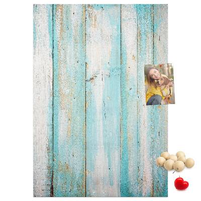 Pin board Wooden texture in shades of blue