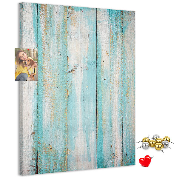 Pin board Wooden texture in shades of blue