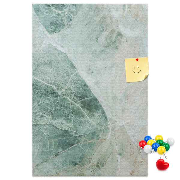 Cork notice board Green marble with delicate veins