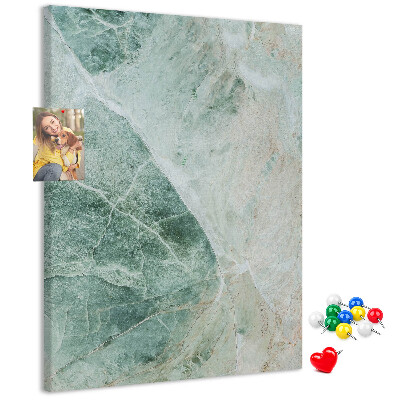 Cork notice board Green marble with delicate veins