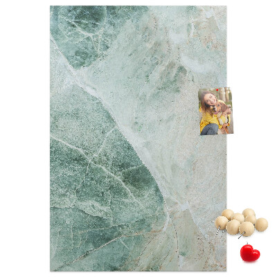 Cork notice board Green marble with delicate veins