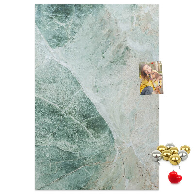 Cork notice board Green marble with delicate veins