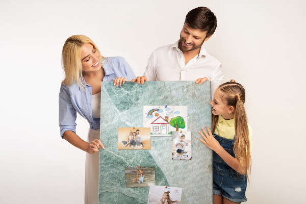 Cork notice board Green marble with delicate veins