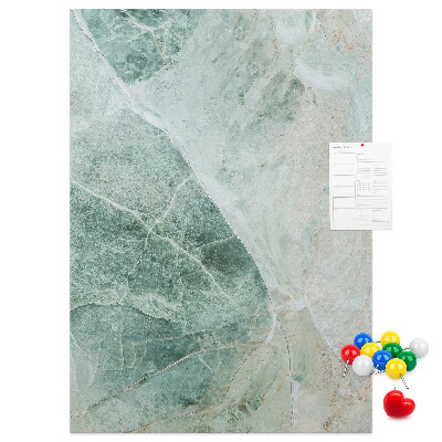 Cork notice board Green marble with delicate veins