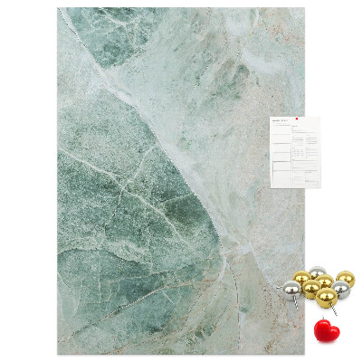 Cork notice board Green marble with delicate veins