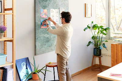 Cork notice board Green marble with delicate veins