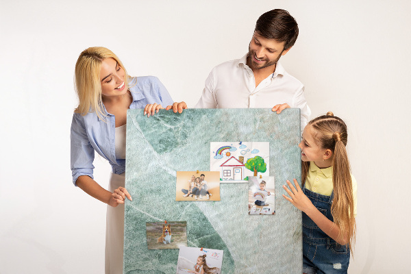 Cork notice board Green marble with delicate veins