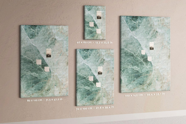 Cork notice board Green marble with delicate veins