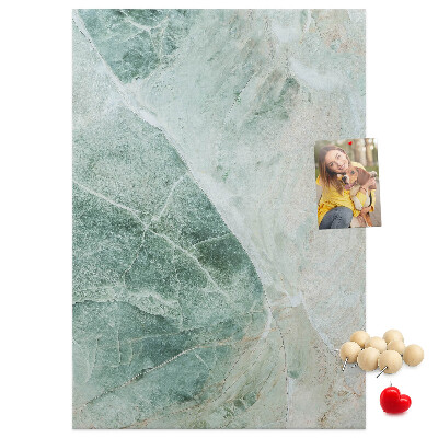 Cork notice board Green marble with delicate veins