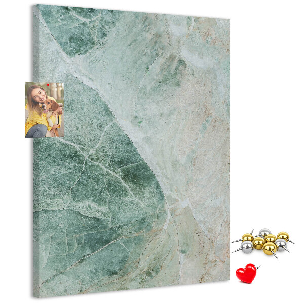 Cork notice board Green marble with delicate veins