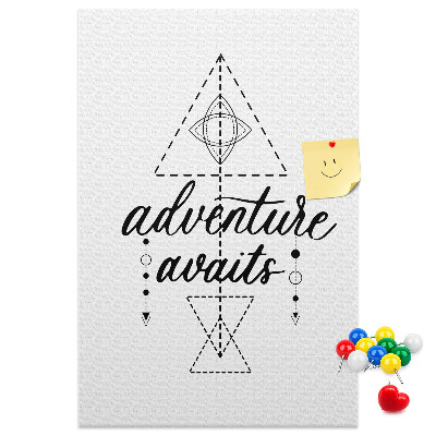 Memo cork board Geometric symbols of adventure and exploration