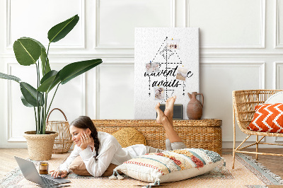 Memo cork board Geometric symbols of adventure and exploration