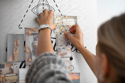 Memo cork board Geometric symbols of adventure and exploration