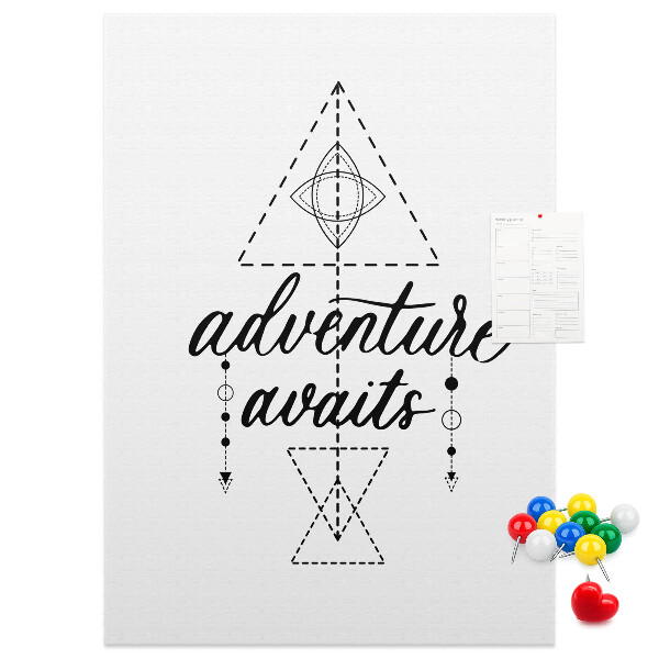 Memo cork board Geometric symbols of adventure and exploration