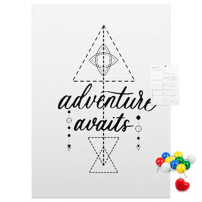 Memo cork board Geometric symbols of adventure and exploration