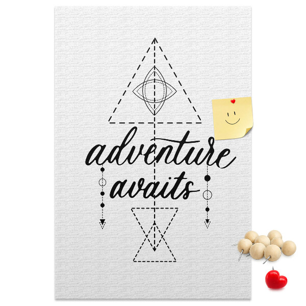 Memo cork board Geometric symbols of adventure and exploration