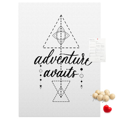 Memo cork board Geometric symbols of adventure and exploration