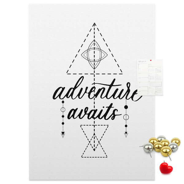Memo cork board Geometric symbols of adventure and exploration