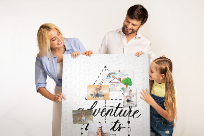 Memo cork board Geometric symbols of adventure and exploration