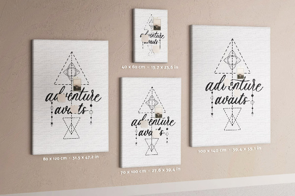 Memo cork board Geometric symbols of adventure and exploration