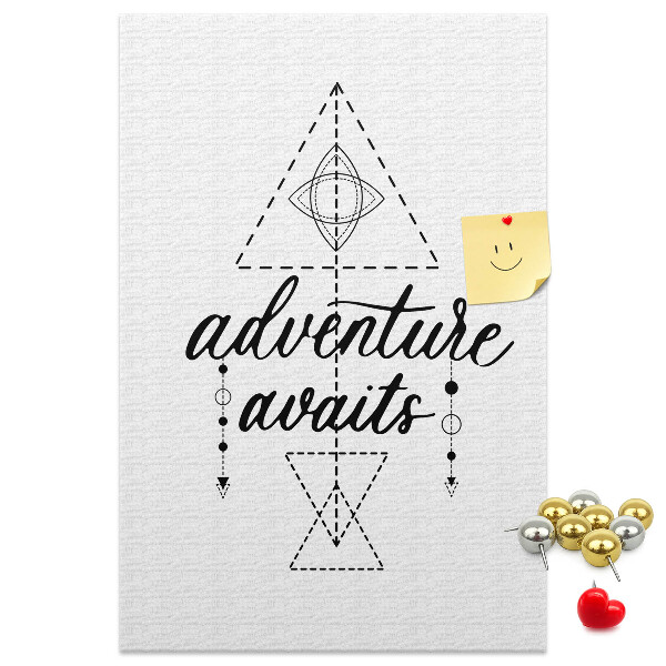 Memo cork board Geometric symbols of adventure and exploration