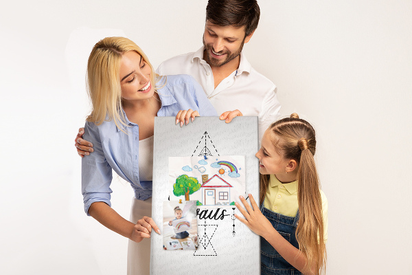 Memo cork board Geometric symbols of adventure and exploration
