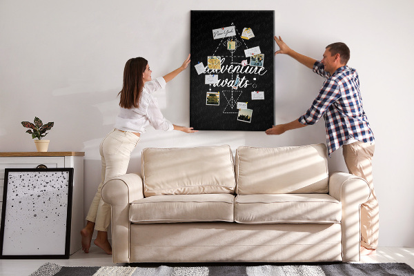 Wall cork memo board Geometric shapes in a minimalist style
