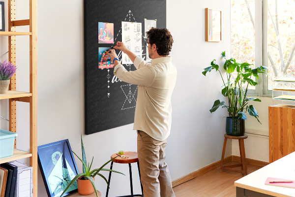 Wall cork memo board Geometric shapes in a minimalist style