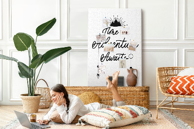 Pin board Time for an adventure with an inspiring inscription