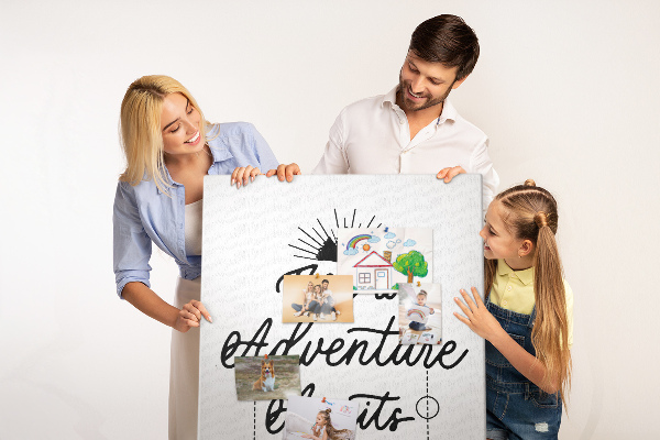 Pin board Time for an adventure with an inspiring inscription