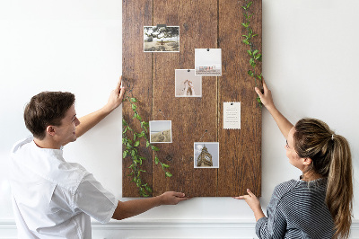 Pin board Rustic wood with green branches