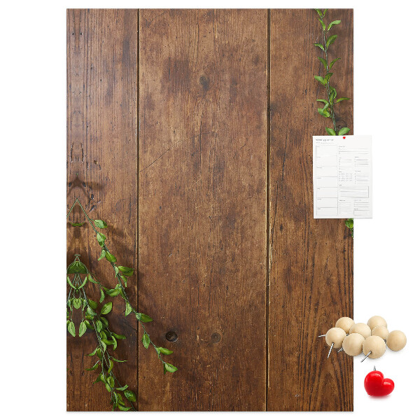 Pin board Rustic wood with green branches