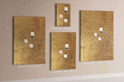 Wall cork memo board Gold paper with colored pins