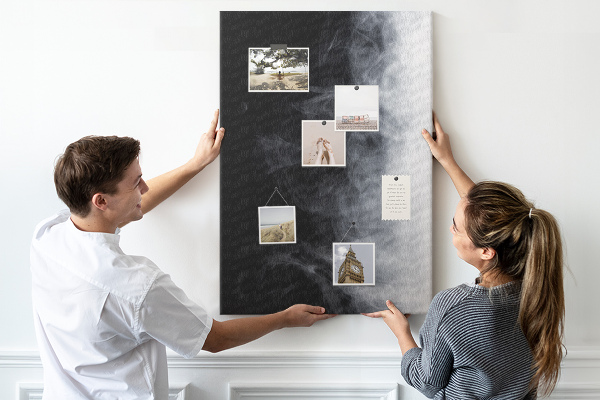 Memo cork board Black and white fog with a gentle transition