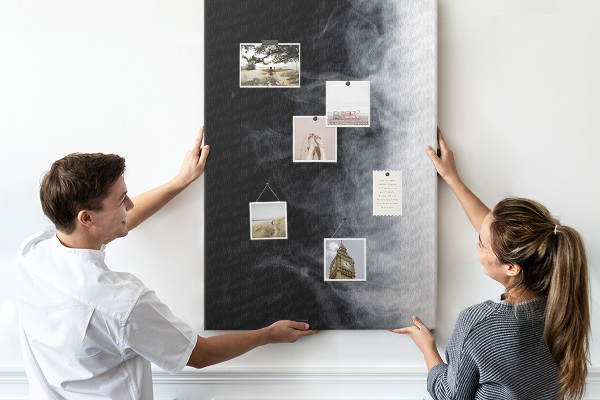 Memo cork board Black and white fog with a gentle transition
