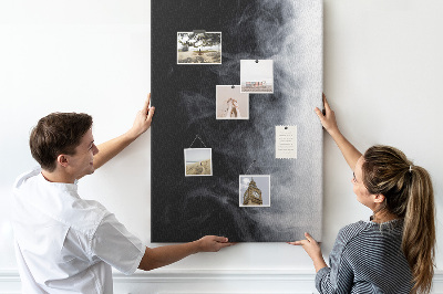 Memo cork board Black and white fog with a gentle transition