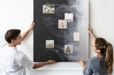 Memo cork board Black and white fog with a gentle transition