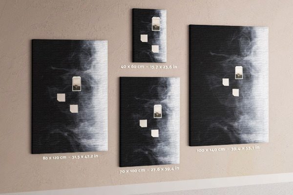 Memo cork board Black and white fog with a gentle transition