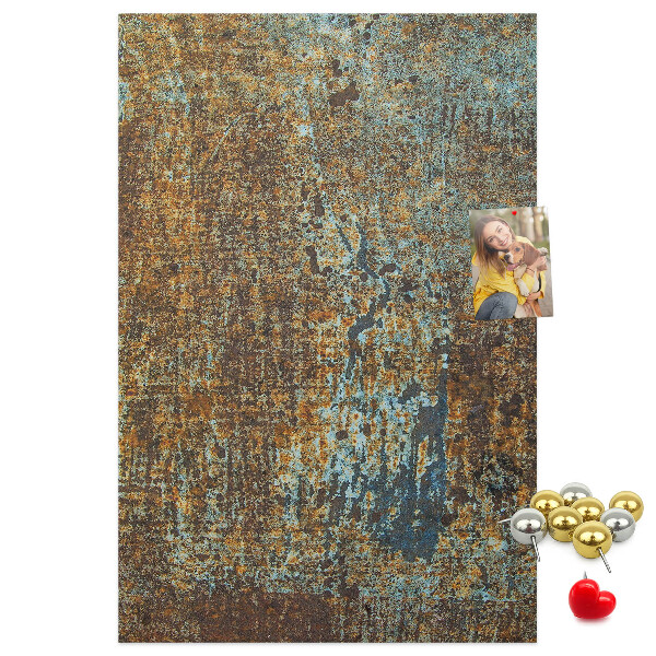 Cork notice board Rustic texture with blue accents