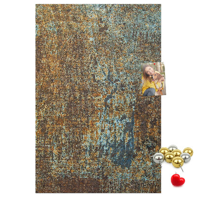 Cork notice board Rustic texture with blue accents