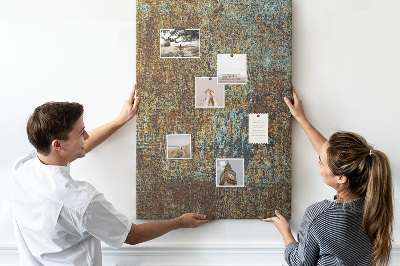 Cork notice board Rustic texture with blue accents