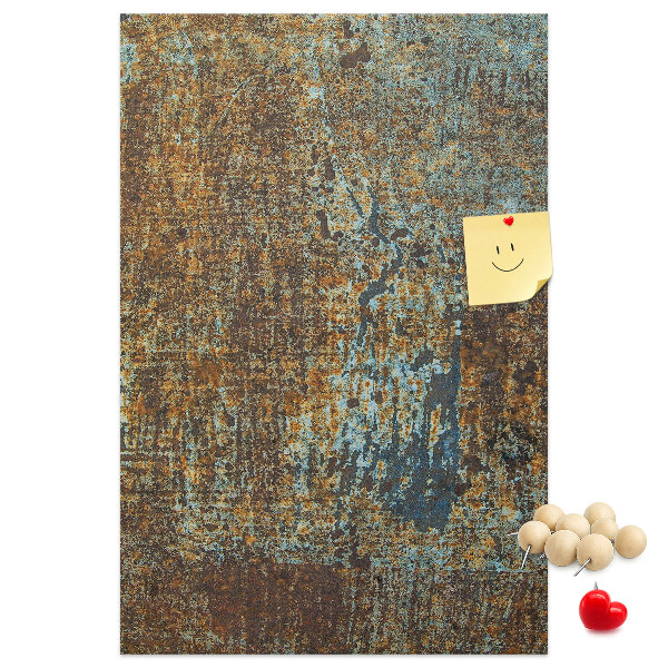 Cork notice board Rustic texture with blue accents