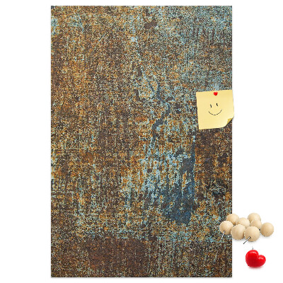Cork notice board Rustic texture with blue accents